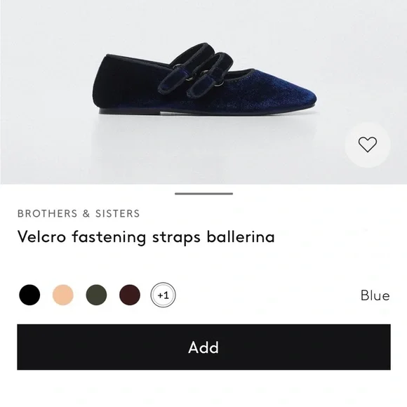 NWT Mango Velcro Fastening Velvet Ballerina Flats - Picture 5 of 8